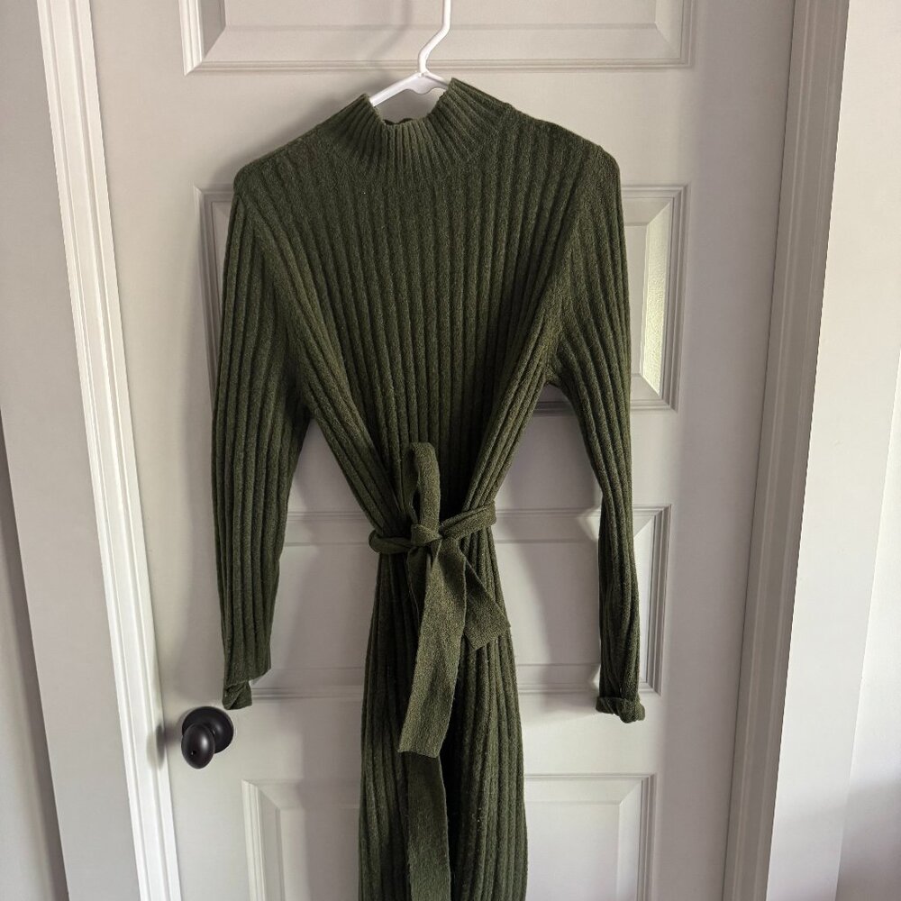 Loft Midi Ribbed Sweater Dress